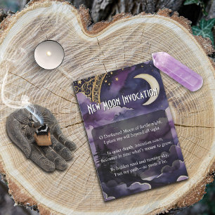 New Moon Invocation Pagan Prayer Pocket Card