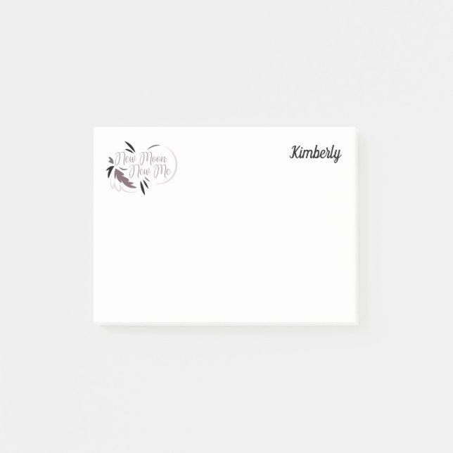 New Moon New Me 4x3 Post It Post-it Notes (Front)