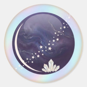 New Moon Night Sky Celestial Sticker   Crescent Mo