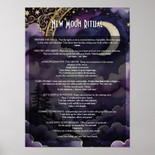 New Moon Ritual Pagan Prayer Book of shadows Poster
