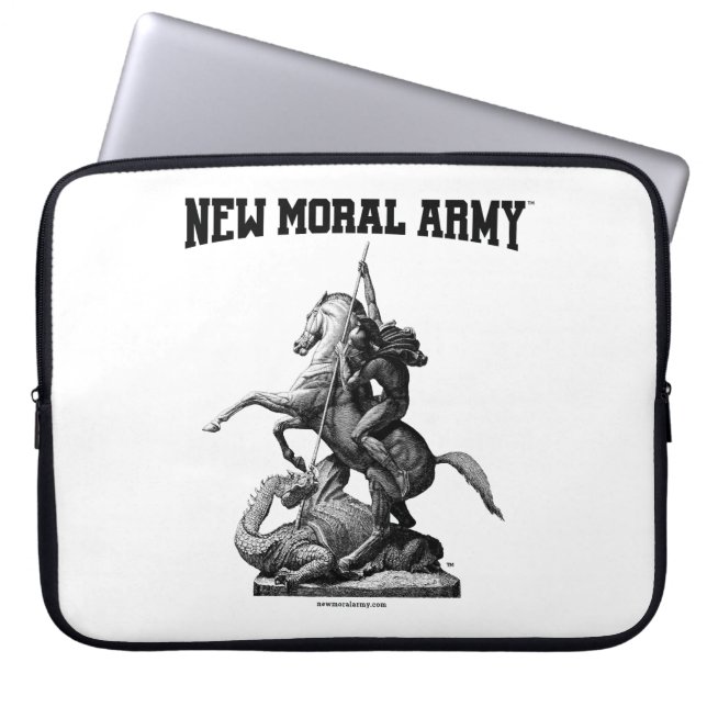 New Moral Army™ Saint George Logo (Black) Laptop Sleeve (Front)