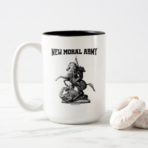 New Moral Army™ St. George & Dragon Logo Two-Tone Coffee Mug