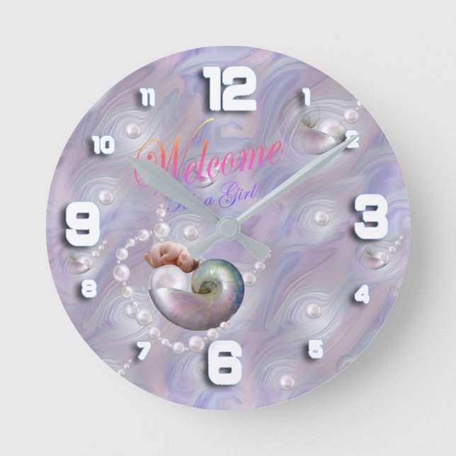 New Mother baby Shower Gift Baby Round Clock (Front)