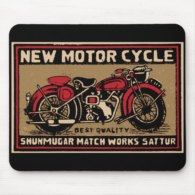 New Motorcycle Safety Match Label Mouse Pad (Front)