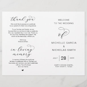 New Mr and Mrs, Foldable Wedding Programs