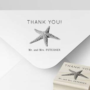 New Mr and Mrs name destination wedding thank you Rubber Stamp