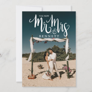 New Mr Mrs Elopement Wedding Announcement Photo