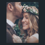 New Mr & Mrs Newlyweds Photo Chic Wedding Keepsake Faux Canvas Print<br><div class="desc">Add an elegant touch to the newlyweds home decorations with a simply stylish "new Mr & Mrs" wedding photo keepsake faux canvas print. The picture and all wording on this template are simple to customise. The white lettering overlay design feature one picture of your choice, chic trendy script calligraphy, and...</div>