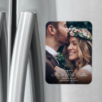 New Mr & Mrs Newlyweds Photo Chic Wedding Keepsake