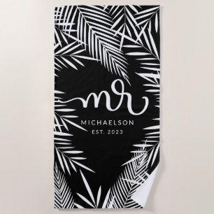 New Mr.   Tropical Leaves Beach Towel