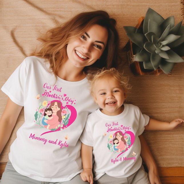 New mum Baby and mama First Mother's Day Matching Baby T-Shirt (Creator Uploaded)