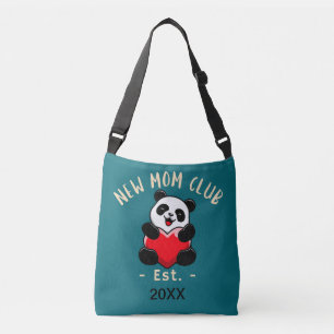 New Mum Club Est. 20XX Panda With Heart Crossbody Bag