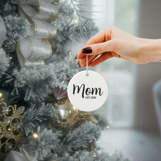 New Mum Established Gift Mothers Day Ceramic Ornament (new mom ornaments christmas mother for herew parent first time mom)
