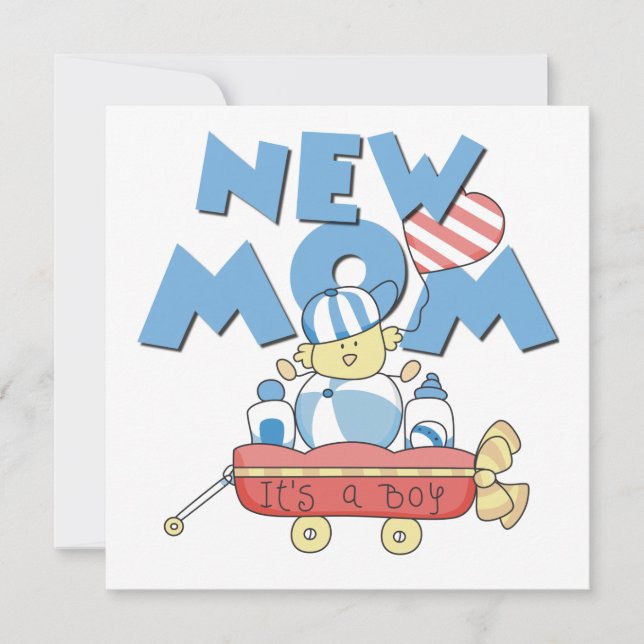 New Mum It's a Boy Gifts Announcement (Front)