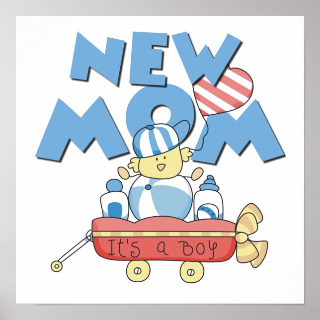 New Mum It's a Boy Gifts Poster (Front)