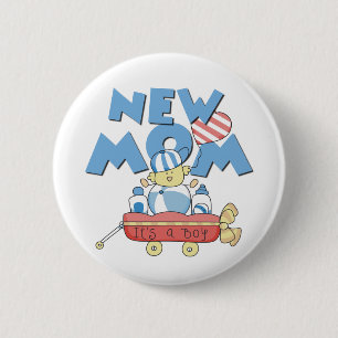 New Mum It's a Boy Tshirts and Gifts 6 Cm Round Badge