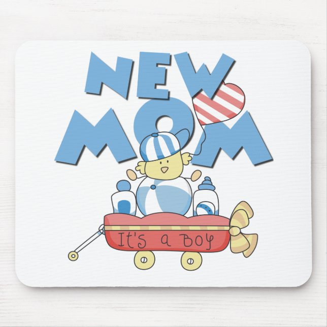 New Mum It's a Boy Tshirts and Gifts Mouse Pad (Front)