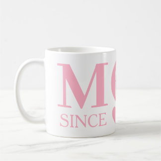 New Mum Mummy Pink Blue Custom date baby born Coffee Mug