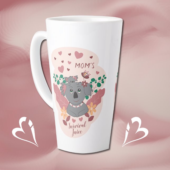 New Mum Survival Juice Cute Koala Latte Mug  (Creator Uploaded)