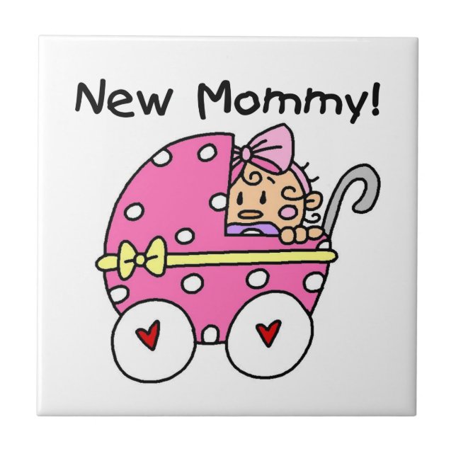 New Mummy Baby Girl Gifts Ceramic Tile (Front)