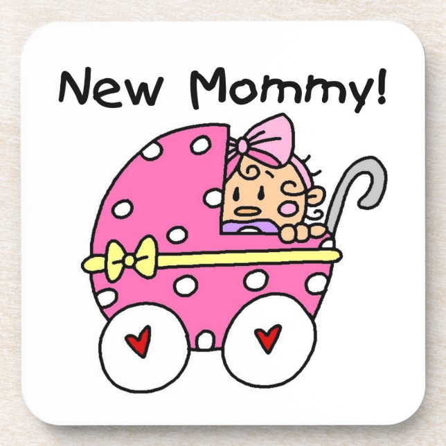 New Mummy Baby Girl Gifts Coaster (Front)