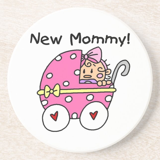 New Mummy Baby Girl Gifts Coaster (Front)
