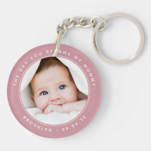 New Mummy Baby Photo Keepsake  Key Ring