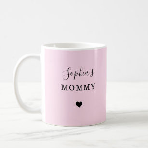 New Mummy - Child's Name with Simple Heart Coffee Mug
