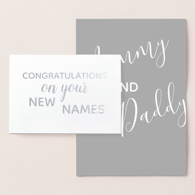New Mummy & Daddy Congratulations Elegant Brush Foil Card (Display)