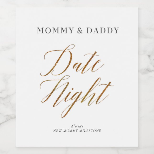 New Mummy Moments Date Night Wine Labels (Single Label)