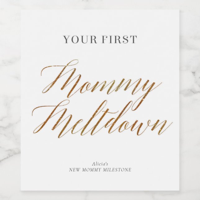New Mummy Moments Mummy Meltdown Wine Label (Single Label)