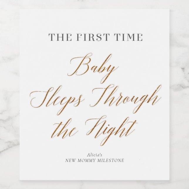 New Mummy Moments Sleep Through the Night Wine Label (Single Label)