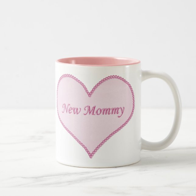 New Mummy Mug, Pink Two-Tone Coffee Mug (Right)