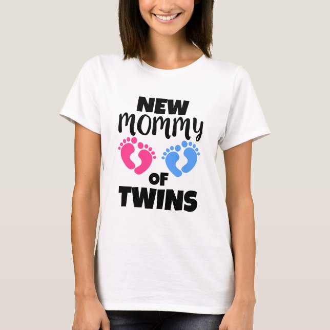 New Mummy of Twins funny mum to be shirt (Front)