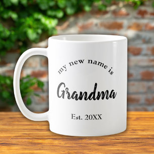 New Name Grandma Script Typography Coffee Mug