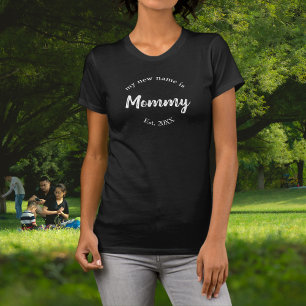 New Name Mummy Script Typography T-Shirt