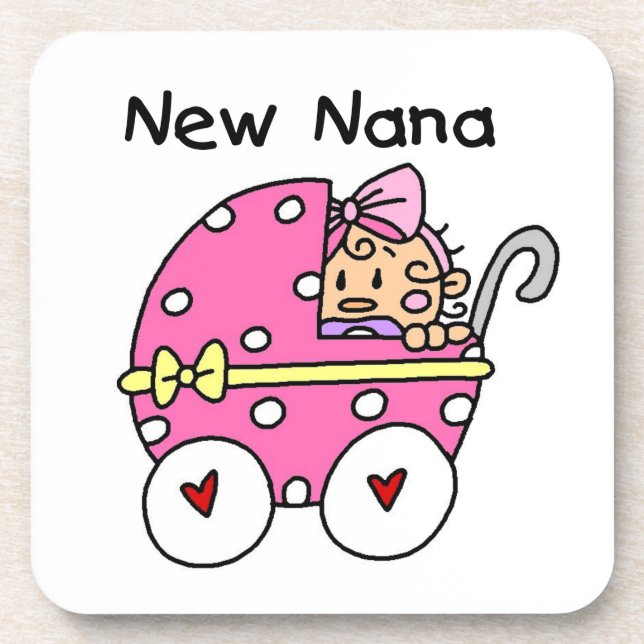 New Nana Baby in Carriage Gifts Coaster (Front)