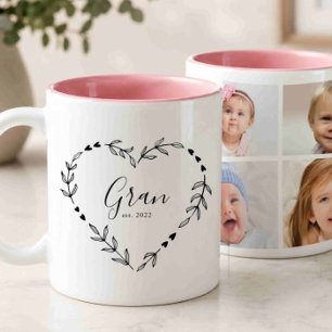 New Nanni Year Est. Four Photo Collage Two-Tone Coffee Mug
