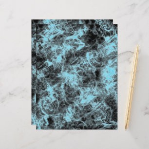 New Natural Blue Black Marble Scrapbooking Paper