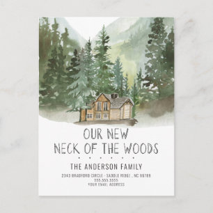 New Neck of the Woods Mountain Moving Announcement Postcard