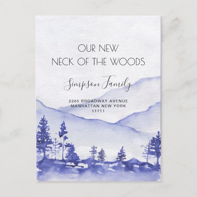 New Neck of the Woods  Moving Announcement Postcard (Front)