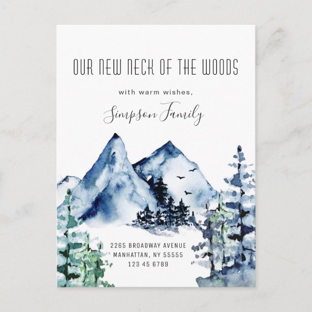 New Neck of the Woods  Moving Announcement Postcard (Front)