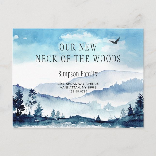 New Neck of the Woods  Moving Announcement Postcard (Front)