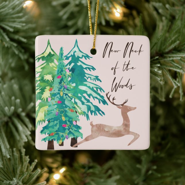 New Neck of the Woods Photo and New Address Ceramic Ornament (Tree)