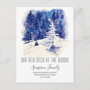 New Neck of the Woods Winter Moving Announcement Postcard