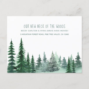 New Neck of the Woods Woodland Forest Pine Moving Holiday Postcard