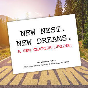 New Nest Address Simple Minimalist Moving Announcement Postcard