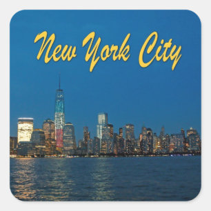 New New York City Lights Square Sticker