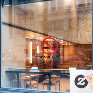 NEW! 🚭 No Smoking Vaping Cling - 24x24 Sqaure  