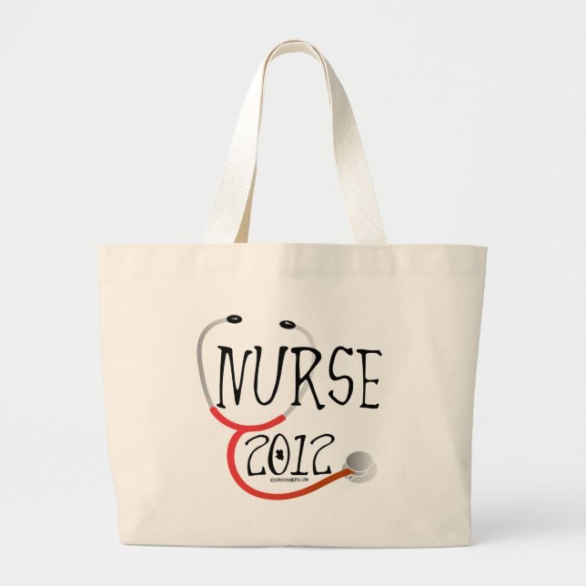 New Nurse Graduation Announcement 2012 Large Tote Bag (Front)